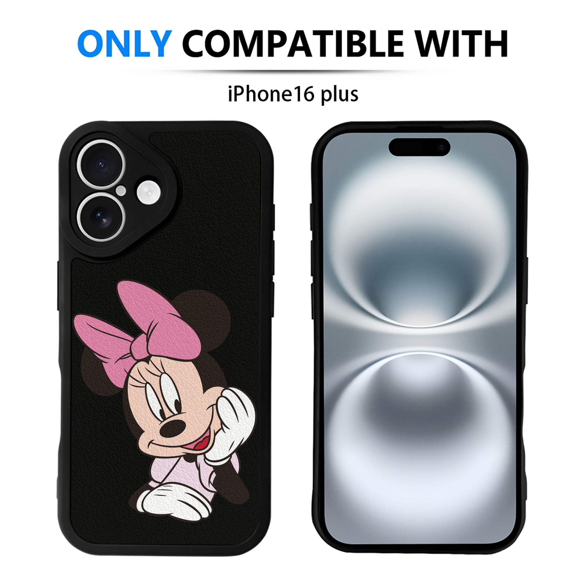 （画像用） ミッキーマウス Mickey Mouse 【iPhone 16シリーズ対応】シリコンスマホケース（レザー調） 材質：シリコン